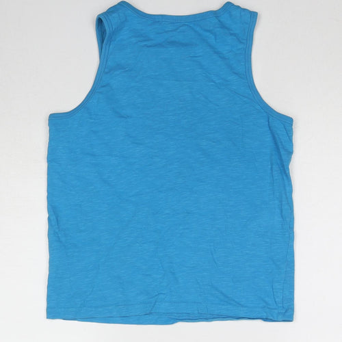 NEXT Boys Blue Cotton Basic Tank Size 11 Years Round Neck Pullover