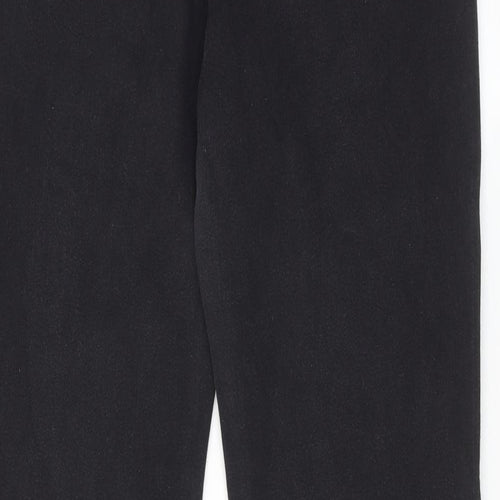 Marks and Spencer Womens Black Cotton Straight Jeans Size 14 Regular Zip