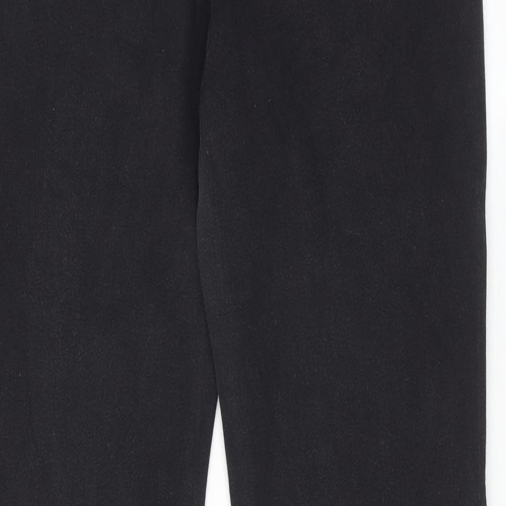 Marks and Spencer Womens Black Cotton Straight Jeans Size 14 Regular Zip