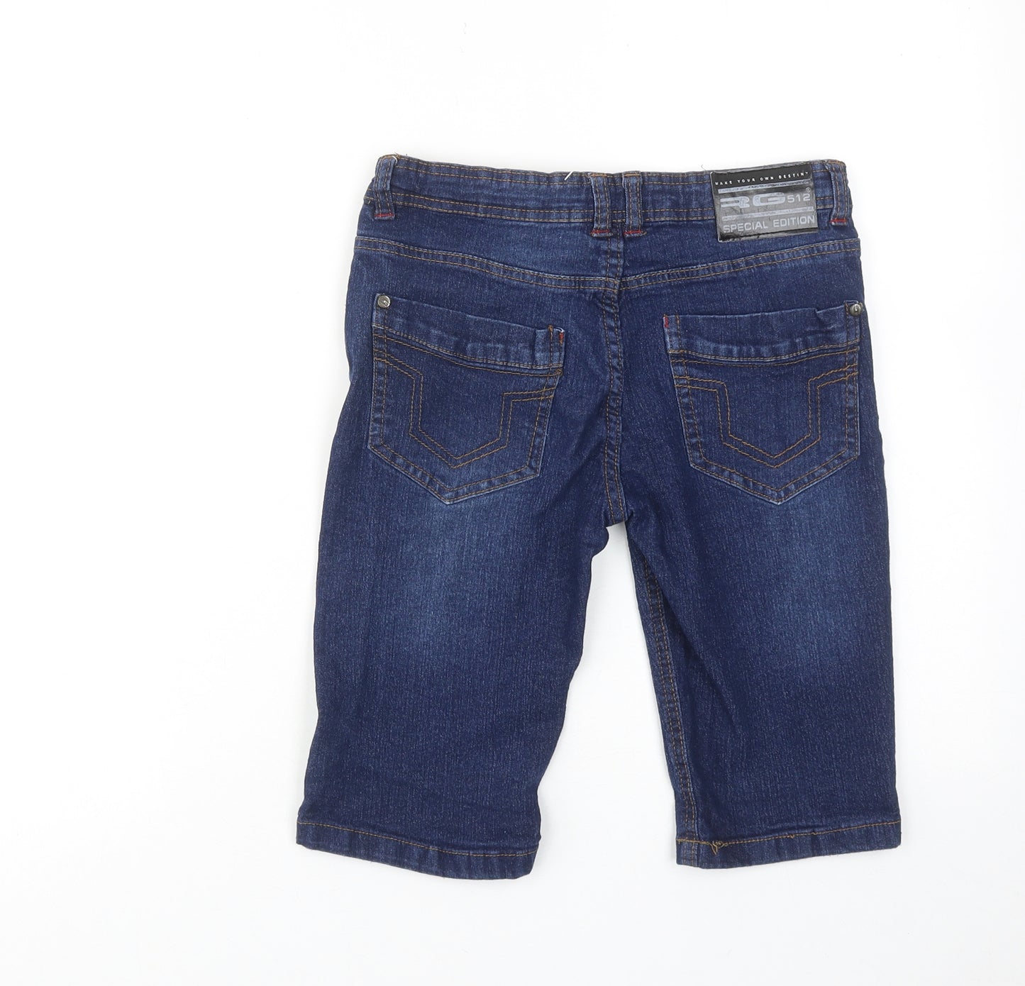 RG512 Boys Blue Cotton Bermuda Shorts Size 14 Years Regular Zip