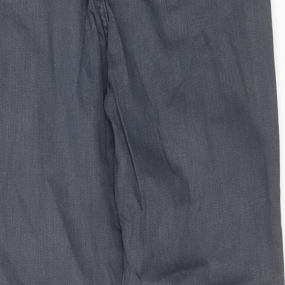 Fat Face Womens Grey Cotton Straight Jeans Size 10 Regular Zip