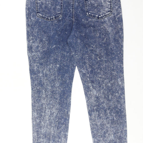 TU Womens Blue Cotton Skinny Jeans Size 14 Regular Zip