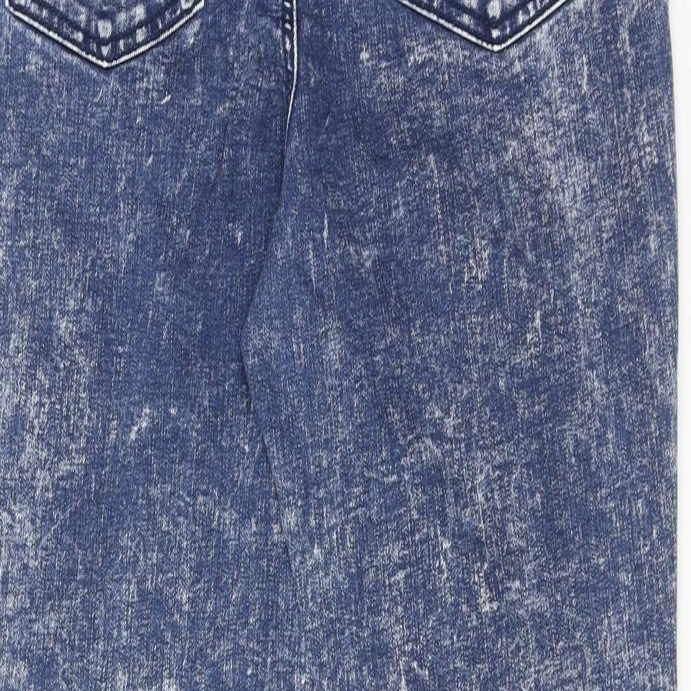 TU Womens Blue Cotton Skinny Jeans Size 14 Regular Zip
