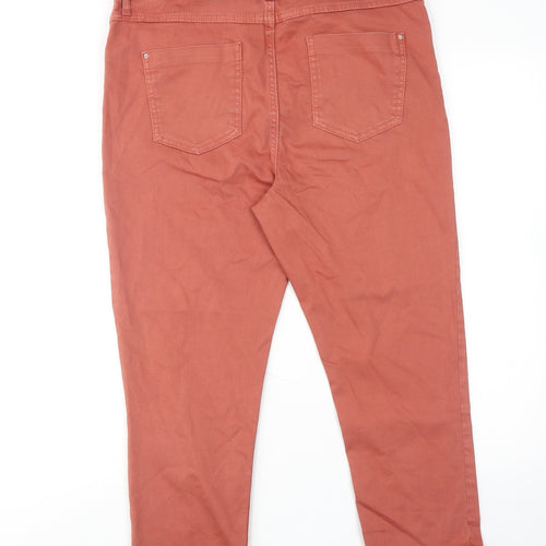 Marks and Spencer Womens Brown Cotton Cropped Jeans Size 14 Regular Zip