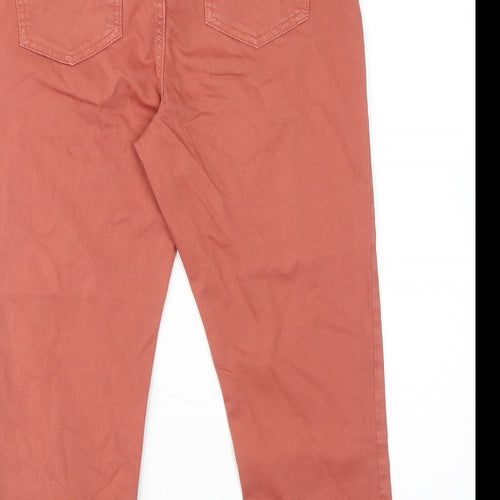 Marks and Spencer Womens Brown Cotton Cropped Jeans Size 14 Regular Zip