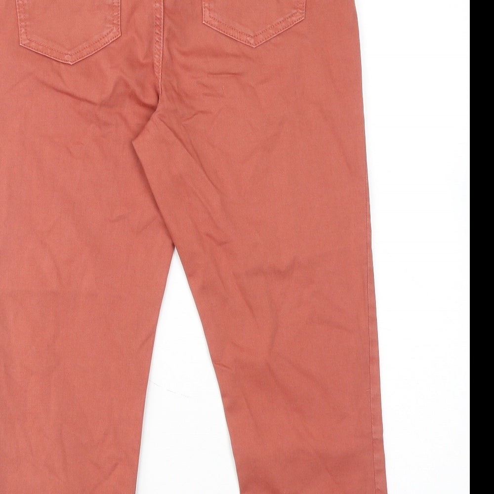 Marks and Spencer Womens Brown Cotton Cropped Jeans Size 14 Regular Zip