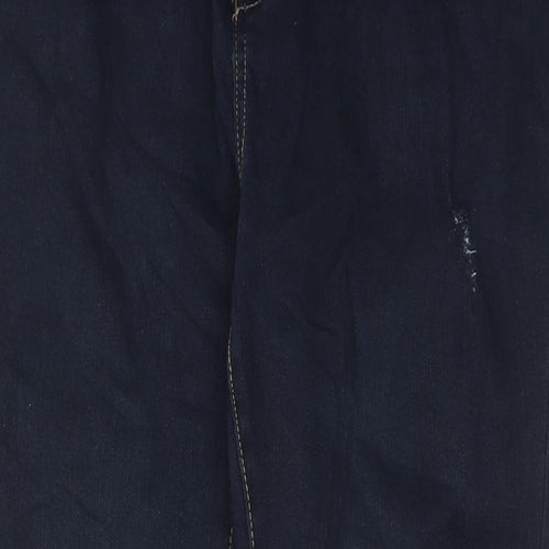 George Womens Blue Cotton Skinny Jeans Size 14 Regular Zip