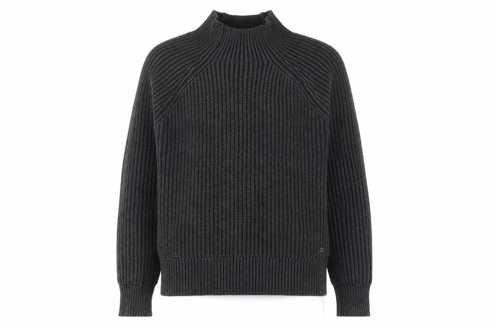 Front view of Replay women’s black high neck acrylic jumper, size S