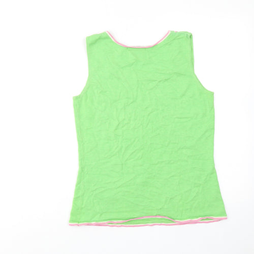 Quacker Factory Womens Green Acrylic Basic Tank Size XS Square Neck - Butterfly Print
