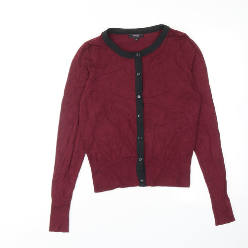 Therapy Womens Red Round Neck Viscose Cardigan Jumper Size M