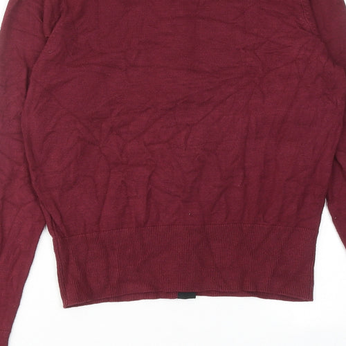 Therapy Womens Red Round Neck Viscose Cardigan Jumper Size M