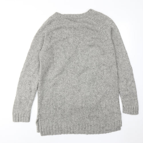 NEXT Womens Grey Boat Neck Acrylic Pullover Jumper Size 16 Pullover - Sheep