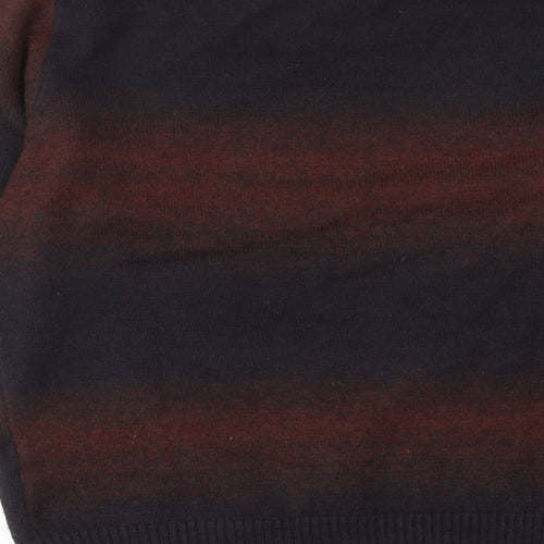 Marks and Spencer Mens Brown Round Neck Polyester Pullover Jumper Size M Long Sleeve