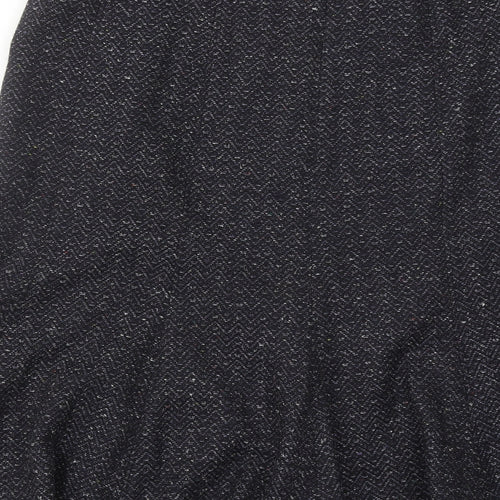 Marks and Spencer Womens Blue Geometric Acrylic Swing Skirt Size 14 Zip