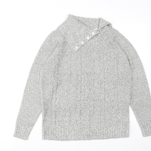 Bonmarché Womens Grey Roll Neck Acrylic Pullover Jumper Size M