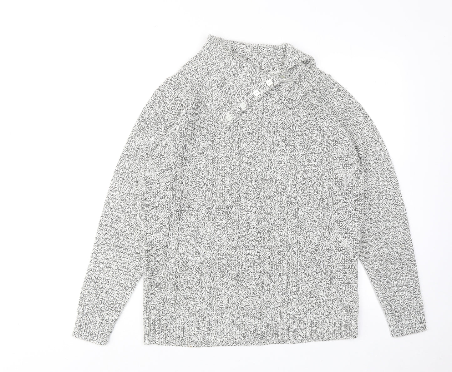 Bonmarché Womens Grey Roll Neck Acrylic Pullover Jumper Size M