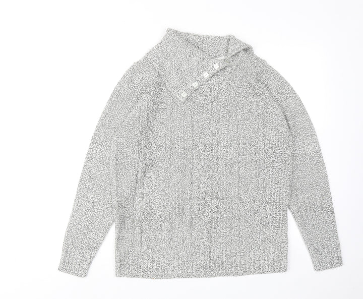 Bonmarché Womens Grey Roll Neck Acrylic Pullover Jumper Size M