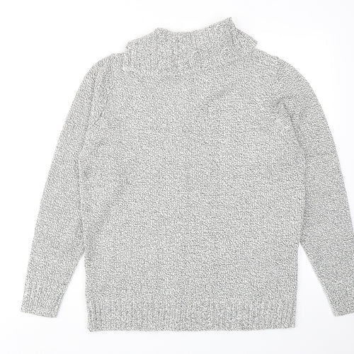 Bonmarché Womens Grey Roll Neck Acrylic Pullover Jumper Size M