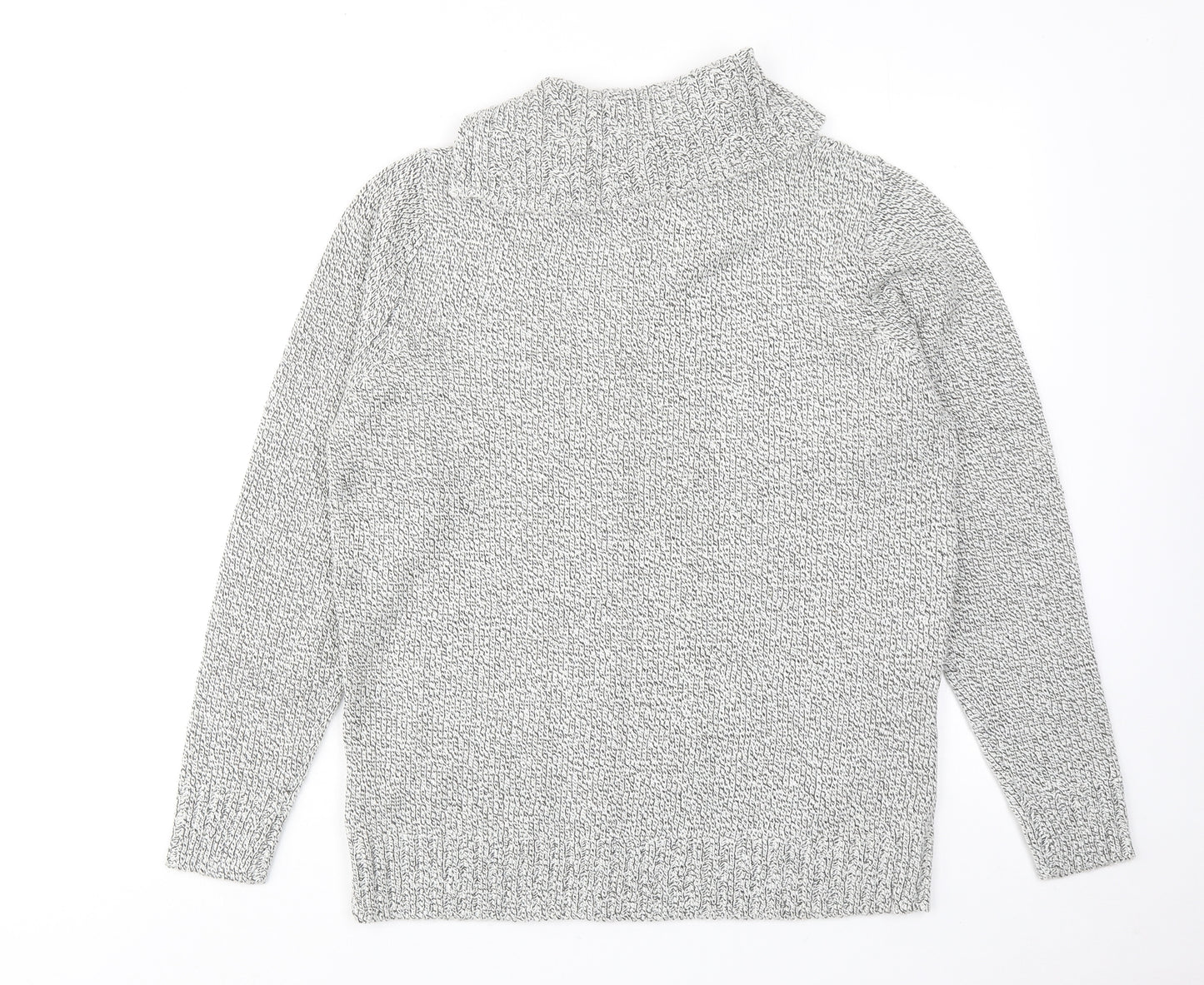 Bonmarché Womens Grey Roll Neck Acrylic Pullover Jumper Size M
