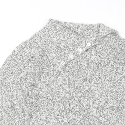 Bonmarché Womens Grey Roll Neck Acrylic Pullover Jumper Size M