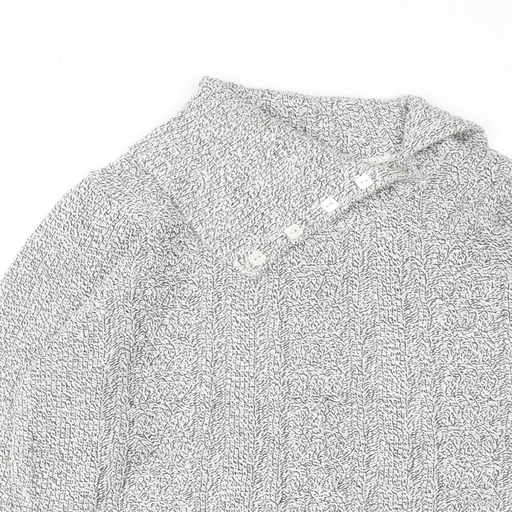 Bonmarché Womens Grey Roll Neck Acrylic Pullover Jumper Size M