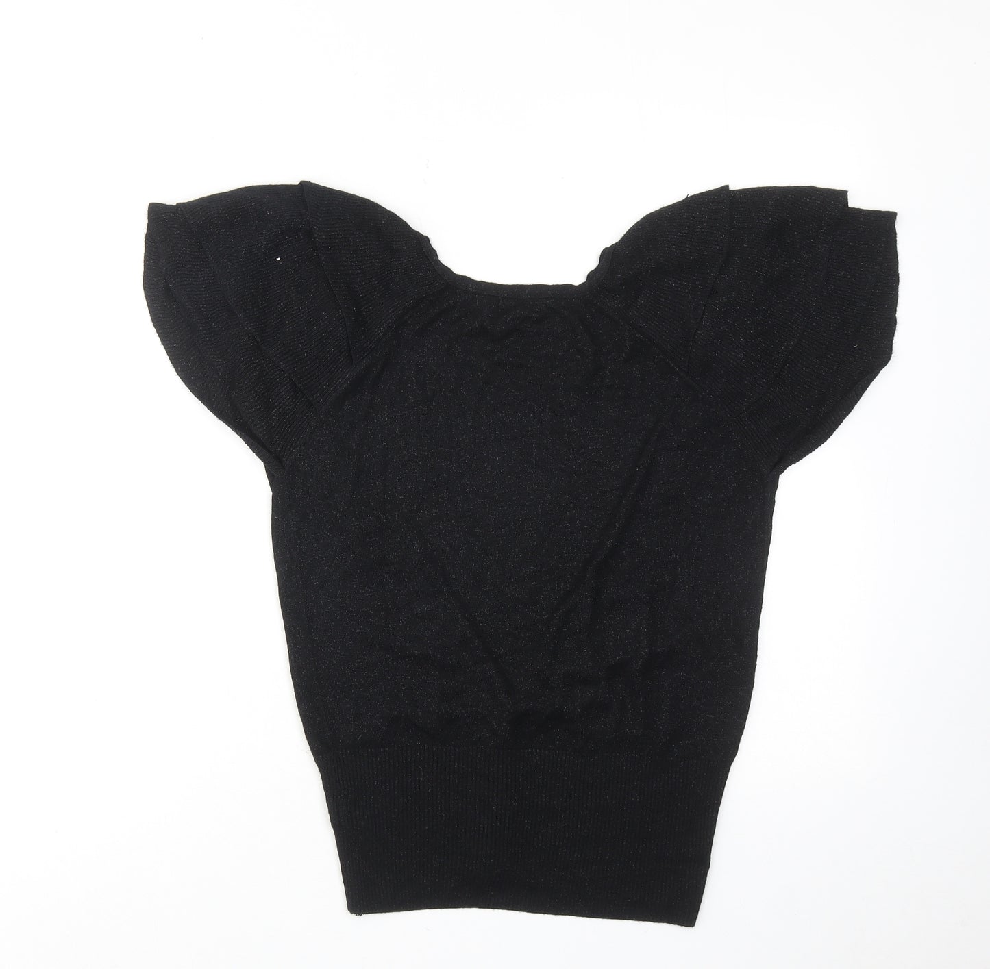 Ted Baker Girls Black V-Neck Viscose Cardigan Jumper Size 14 Years Button