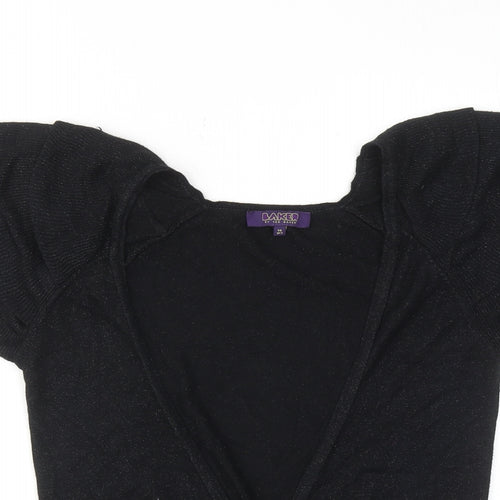 Ted Baker Girls Black V-Neck Viscose Cardigan Jumper Size 14 Years Button