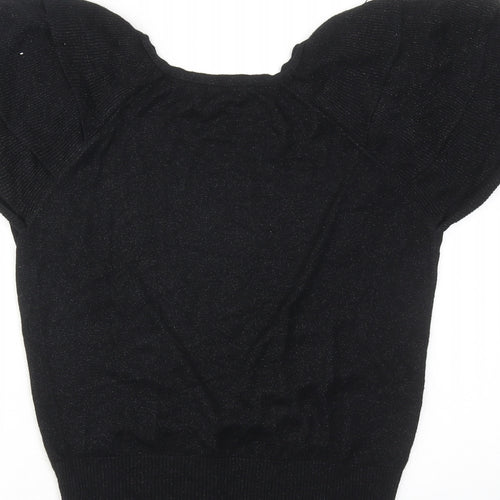 Ted Baker Girls Black V-Neck Viscose Cardigan Jumper Size 14 Years Button