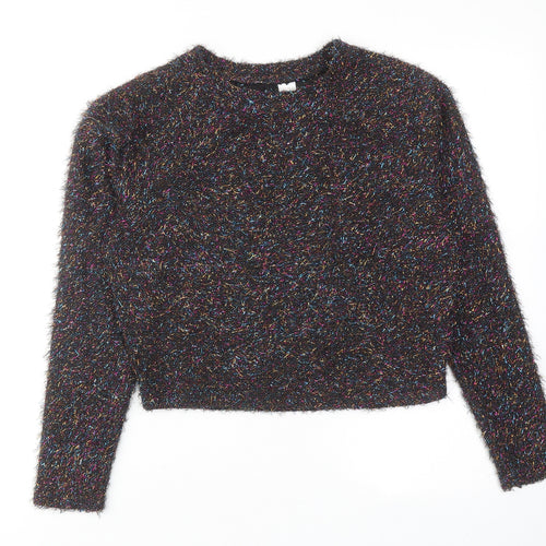 H&M Womens Multicoloured Round Neck Polyester Pullover Jumper Size XS