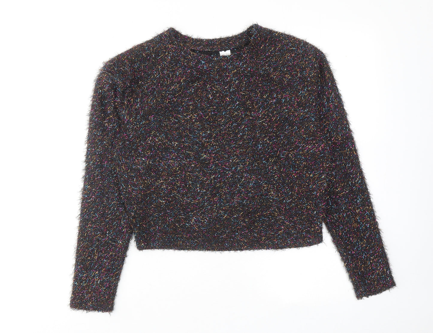 H&M Womens Multicoloured Round Neck Polyester Pullover Jumper Size XS