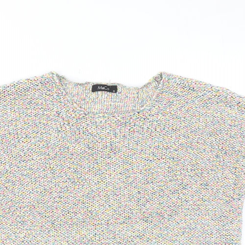 M&Co Womens Multicoloured Round Neck Cotton Pullover Jumper Size 18 Pullover