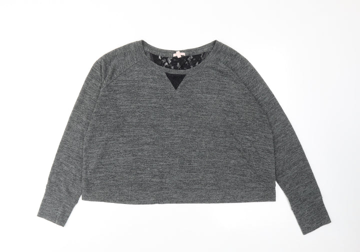 Victoria's Secret Womens Grey Round Neck Polyester Pullover Jumper Size L