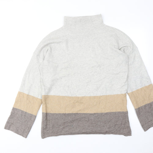 Paul Costelloe Womens Brown High Neck Acrylic Pullover Jumper Size 14