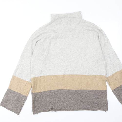 Paul Costelloe Womens Brown High Neck Acrylic Pullover Jumper Size 14
