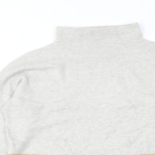 Paul Costelloe Womens Brown High Neck Acrylic Pullover Jumper Size 14