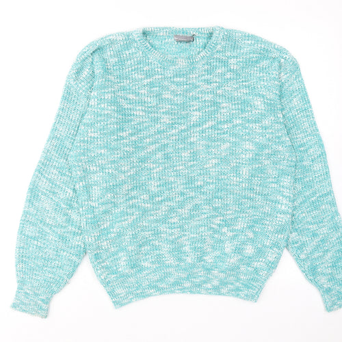 Matrix Womens Blue Round Neck Acrylic Pullover Jumper Size M
