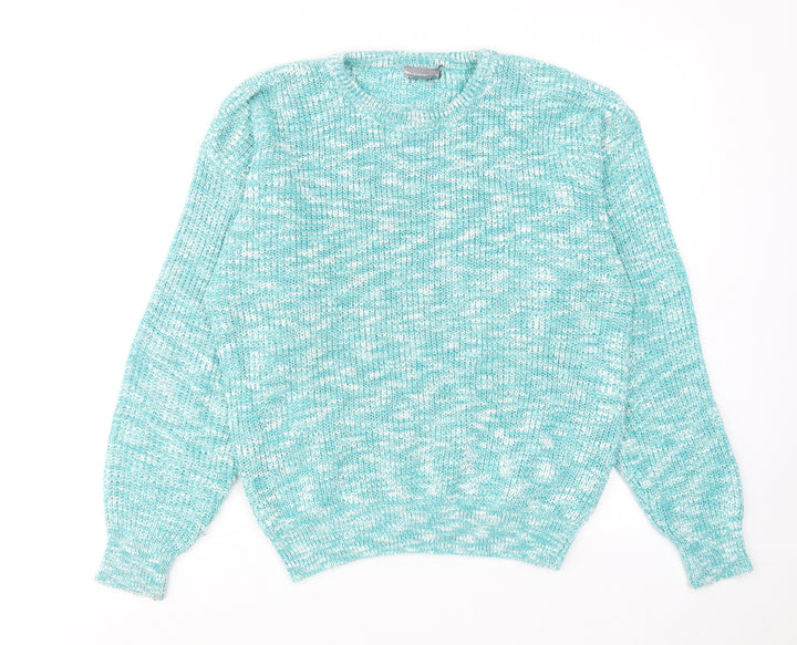 Matrix Womens Blue Round Neck Acrylic Pullover Jumper Size M