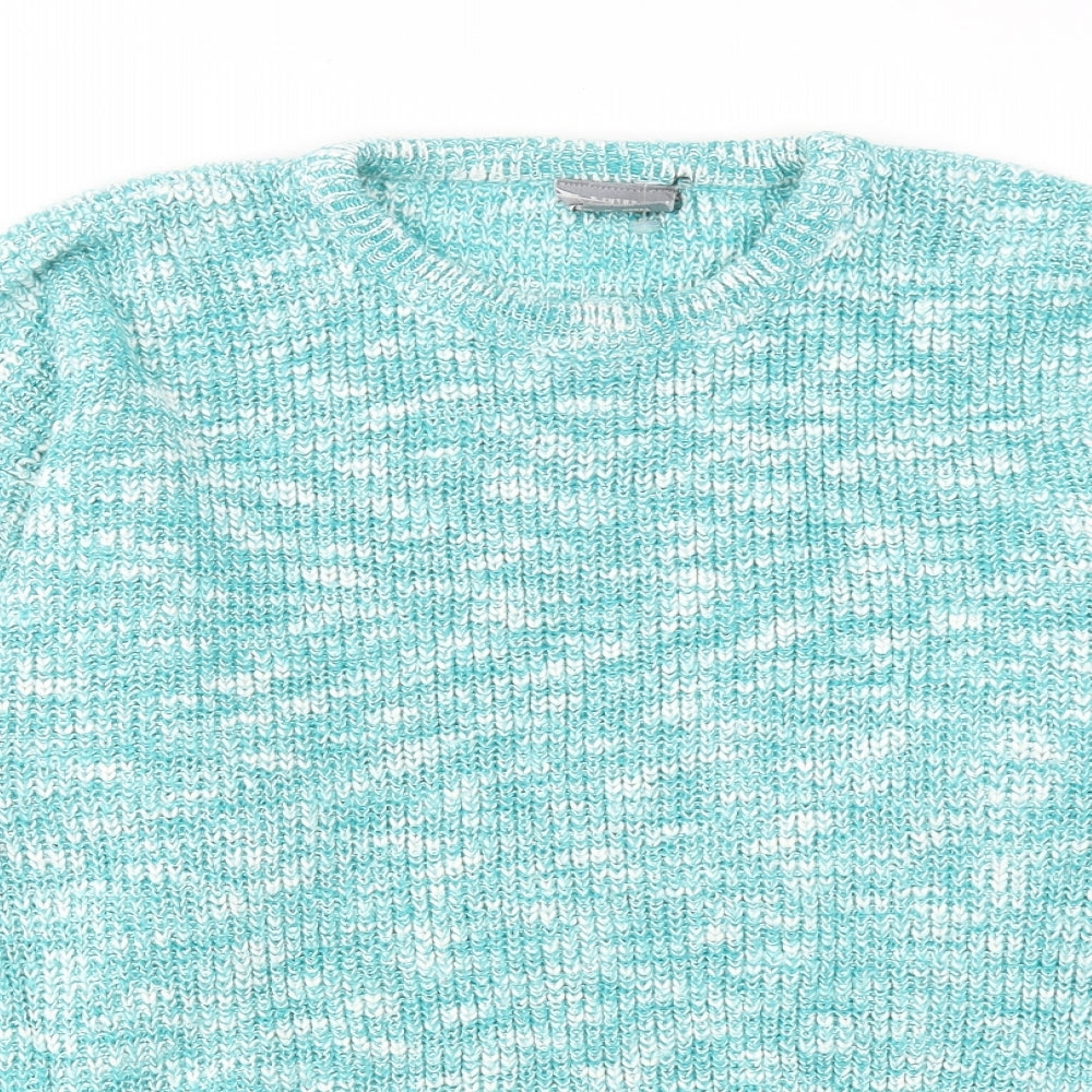 Matrix Womens Blue Round Neck Acrylic Pullover Jumper Size M