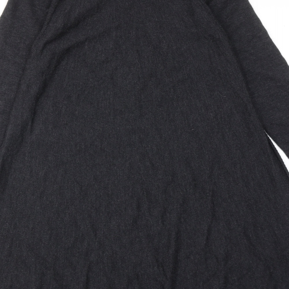 The White Company Womens Grey Wool Jumper Dress Size 12 Round Neck Pullover