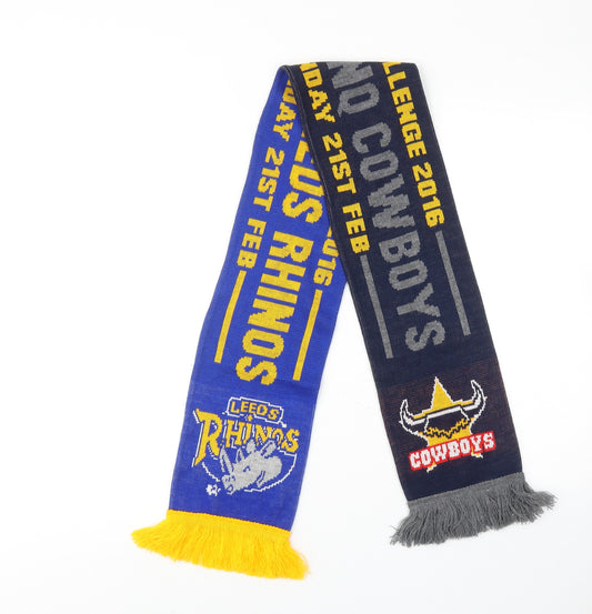 Leeds Rhinos VS NQ Cowboys Boys Multicoloured Geometric Acrylic Scarf One Size - Rugby World Club Series 2016