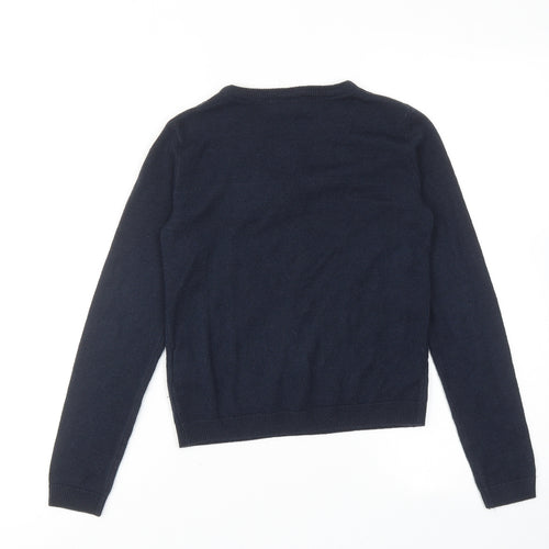 Pepperts Boys Blue Round Neck Acrylic Pullover Jumper Size 8-9 Years Pullover - Santa Paws Christmas