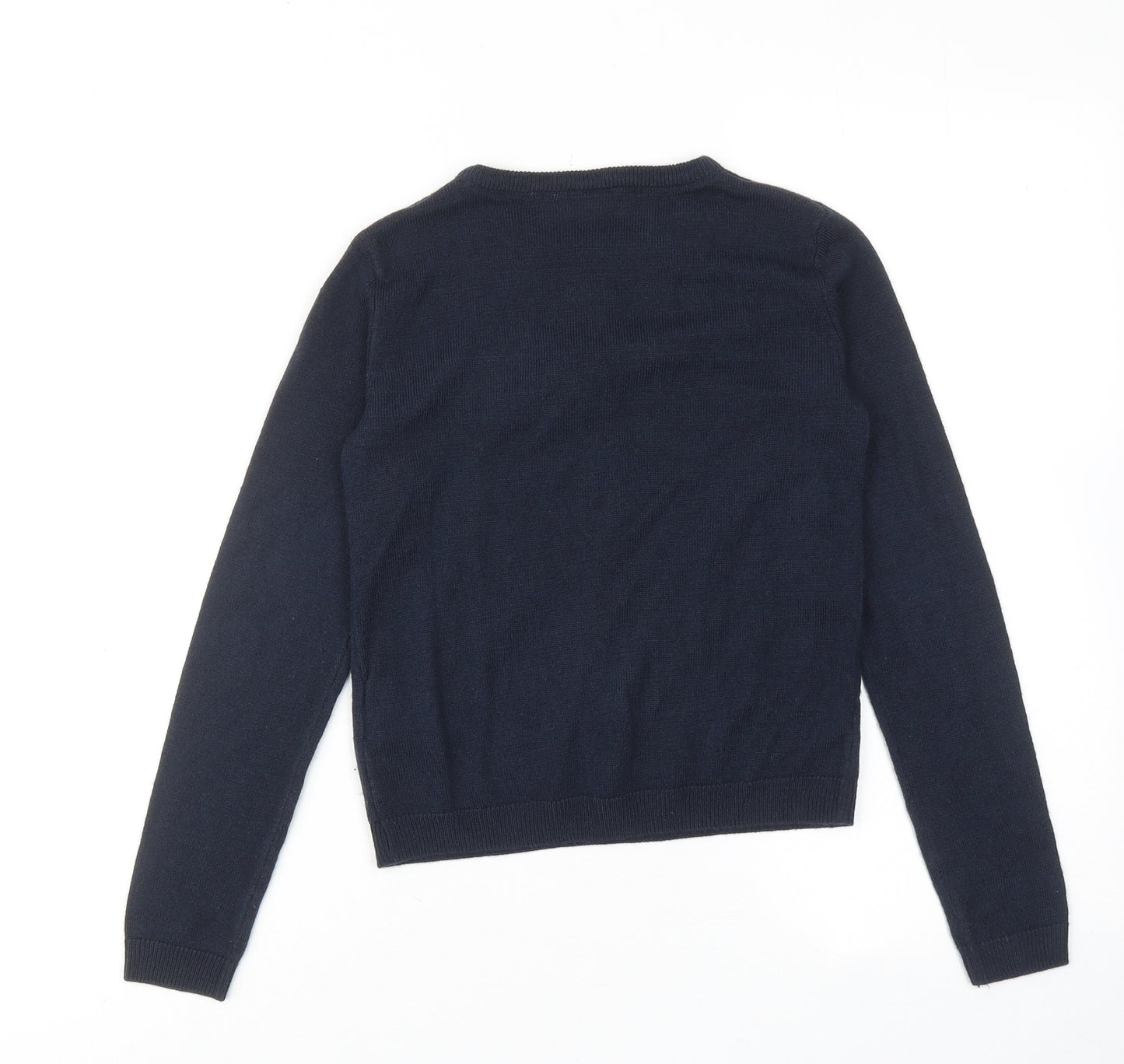 Pepperts Boys Blue Round Neck Acrylic Pullover Jumper Size 8-9 Years Pullover - Santa Paws Christmas