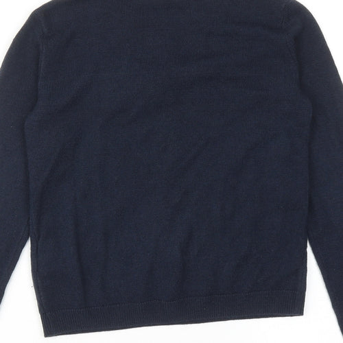 Pepperts Boys Blue Round Neck Acrylic Pullover Jumper Size 8-9 Years Pullover - Santa Paws Christmas