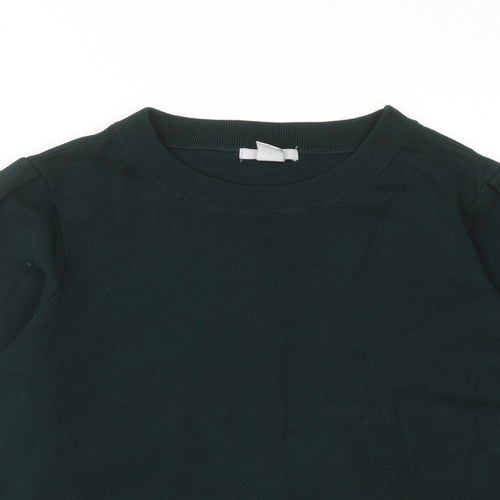 H&M Womens Green Round Neck Viscose Pullover Jumper Size L