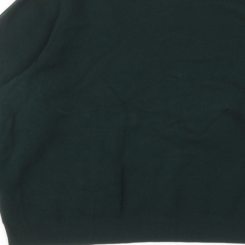 H&M Womens Green Round Neck Viscose Pullover Jumper Size L