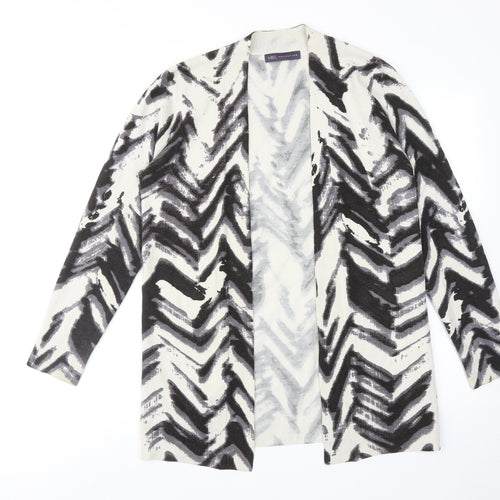 Marks and Spencer Womens Multicoloured V-Neck Geometric Acrylic Cardigan Jumper Size 14