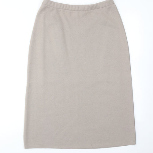 Classic Womens Beige Acrylic A-Line Skirt Size 12