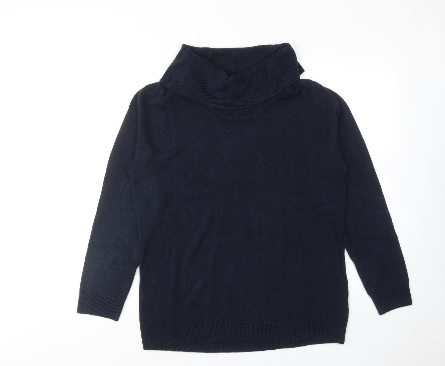 ANNE WEYBURN Womens Blue Roll Neck Acrylic Pullover Jumper Size 18