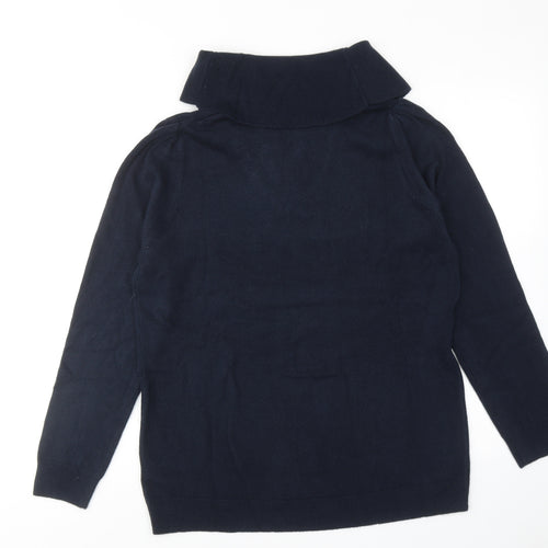 ANNE WEYBURN Womens Blue Roll Neck Acrylic Pullover Jumper Size 18
