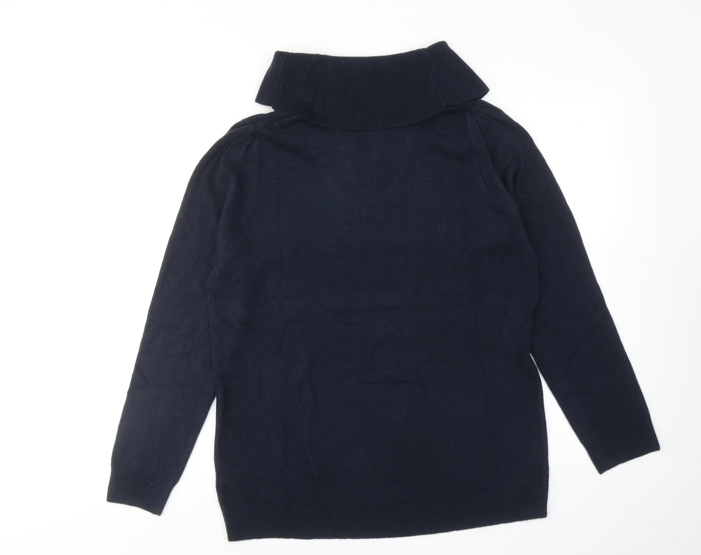 ANNE WEYBURN Womens Blue Roll Neck Acrylic Pullover Jumper Size 18